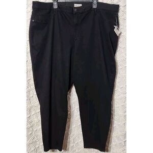 Ava & Viv High Rise Pants Women's‎ 26W Black Elastic Waist Target Tapered Leg